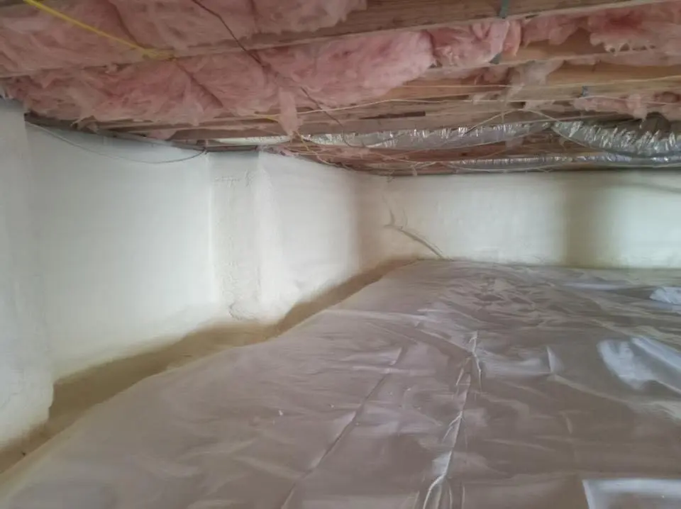 Crawl space encapsulation with closed-cell spray foam for Spray Foam Roofing in King City